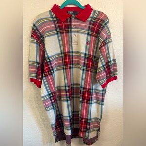 Vintage 1990’s Ralph Lauren Red Plaid Polo Shirt XL Rare